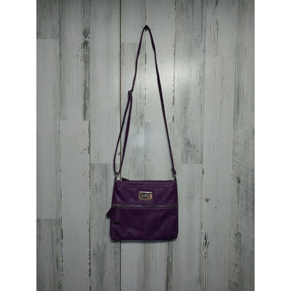 Nine West Purple Leather Crossbody Flat Bag